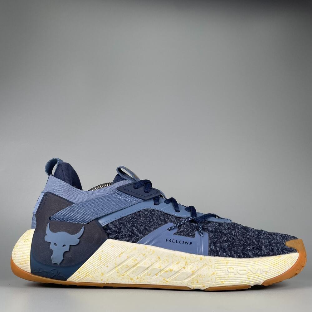 Under Armour Project Rock 6 Men's 13 Blue Gum Cross Training Shoe Sneakers EUC - Picture 6 of 9